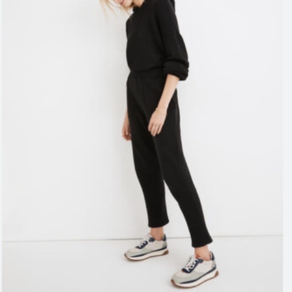 Madewell MWL Black Airyterry Tapered Stitched Pocket‎ Sweatpants - Size Small - Picture 2 of 9